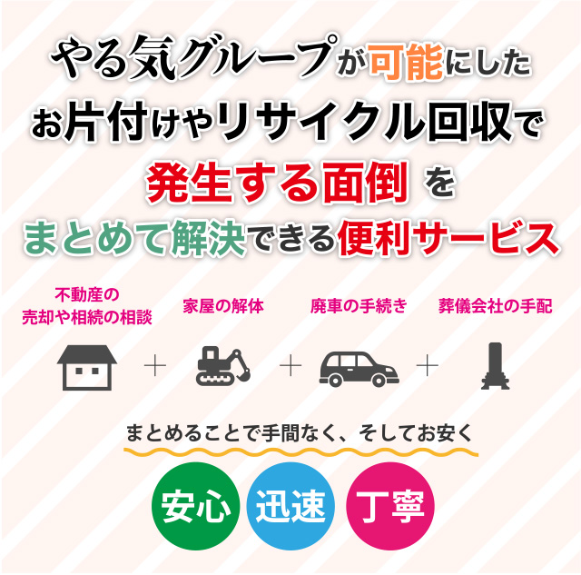 生前整理 | 粗大ゴミや不用品に困ったらやる気グループ